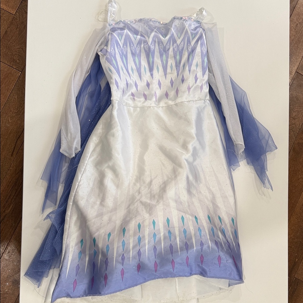 Disney Elsa Ice Princess Costume Dress - White and Purple/blue
